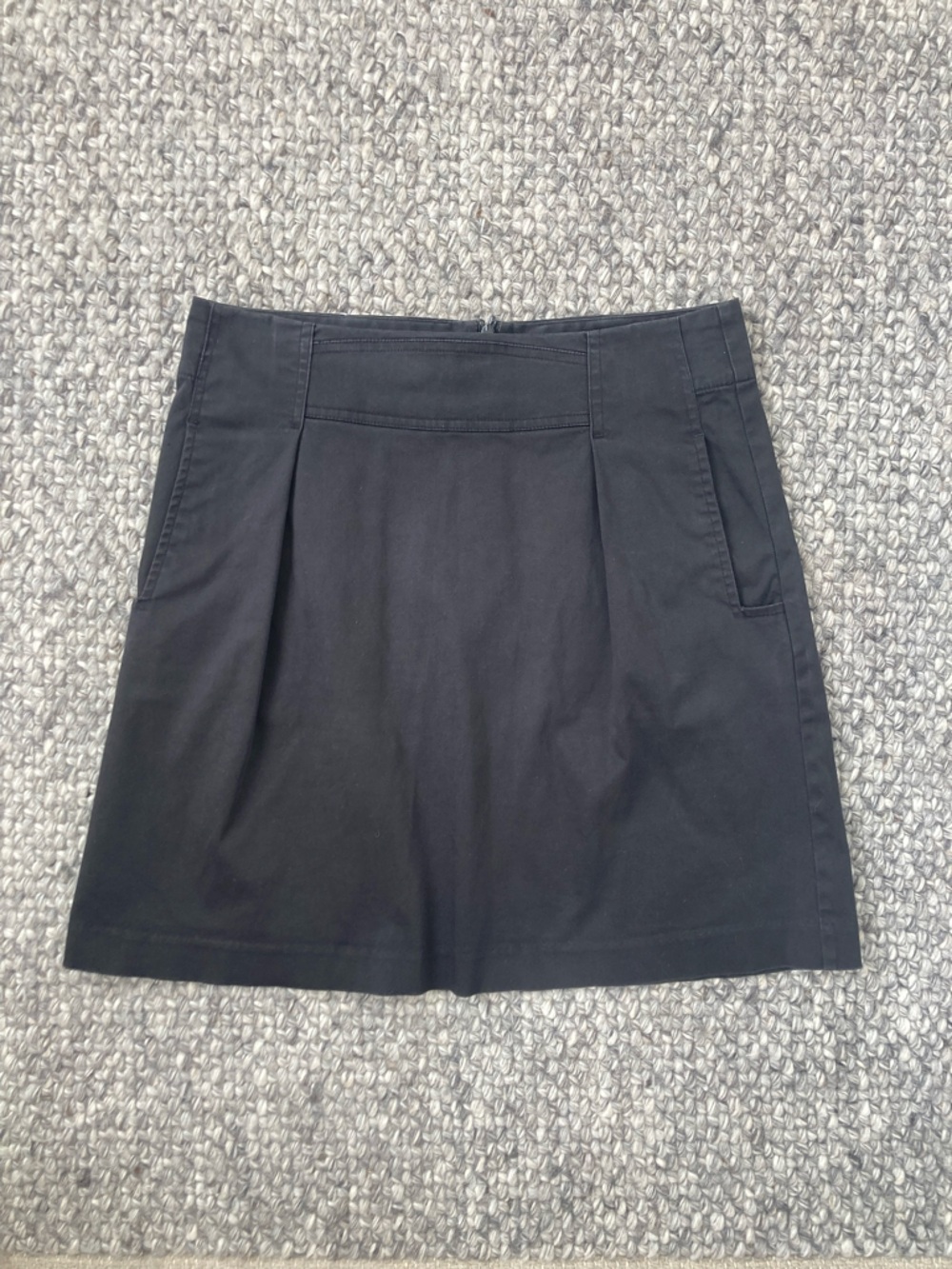 Jacob Black Cotton A-line skirt with pockets